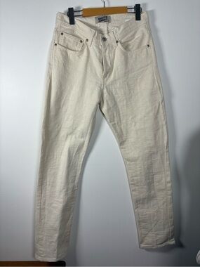 Naked & Famous Denim Off-White/Tan Straight Jeans
